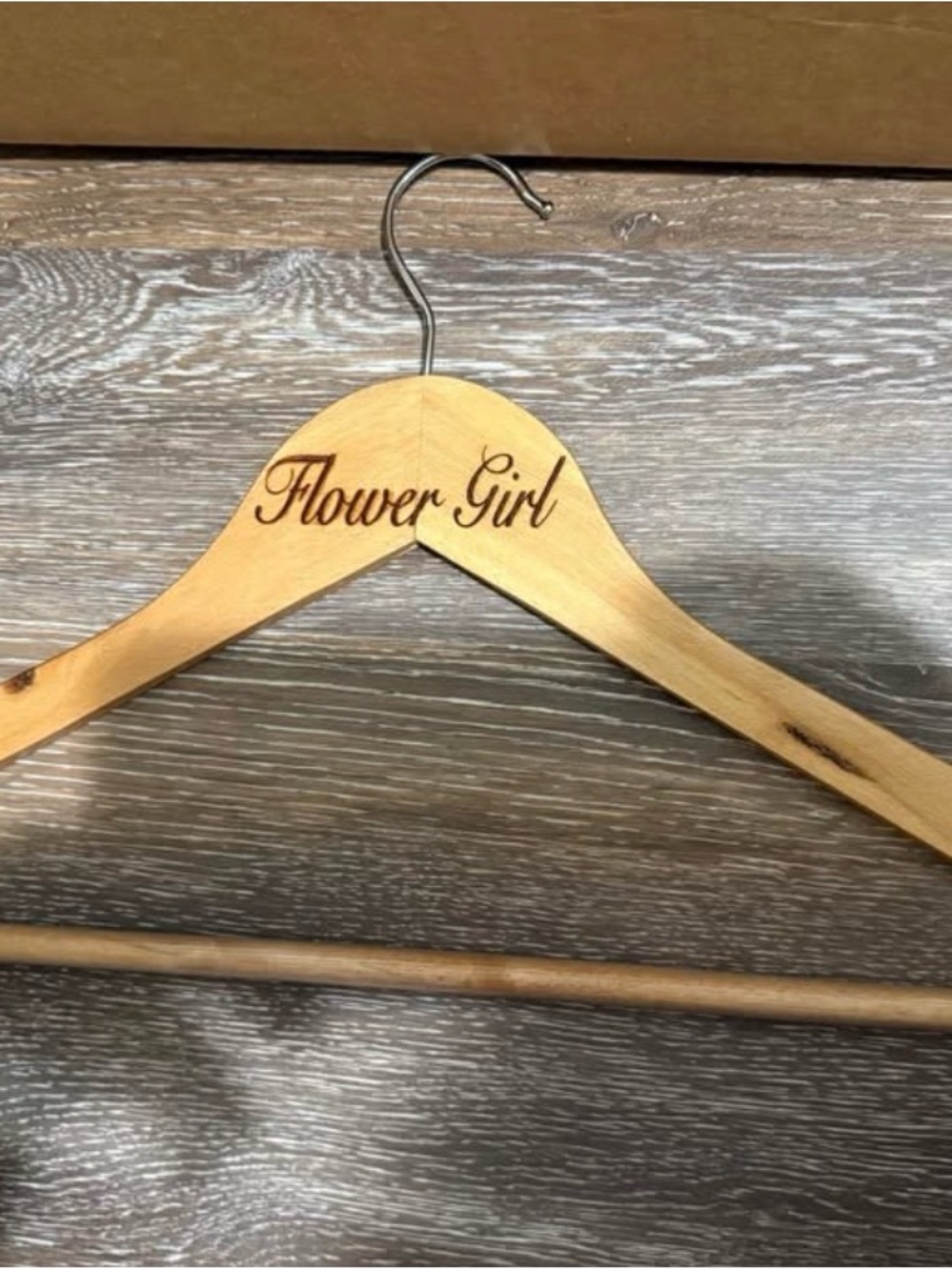 Flower Girl Wooden Hanger - Natural Wood Kids Accessory